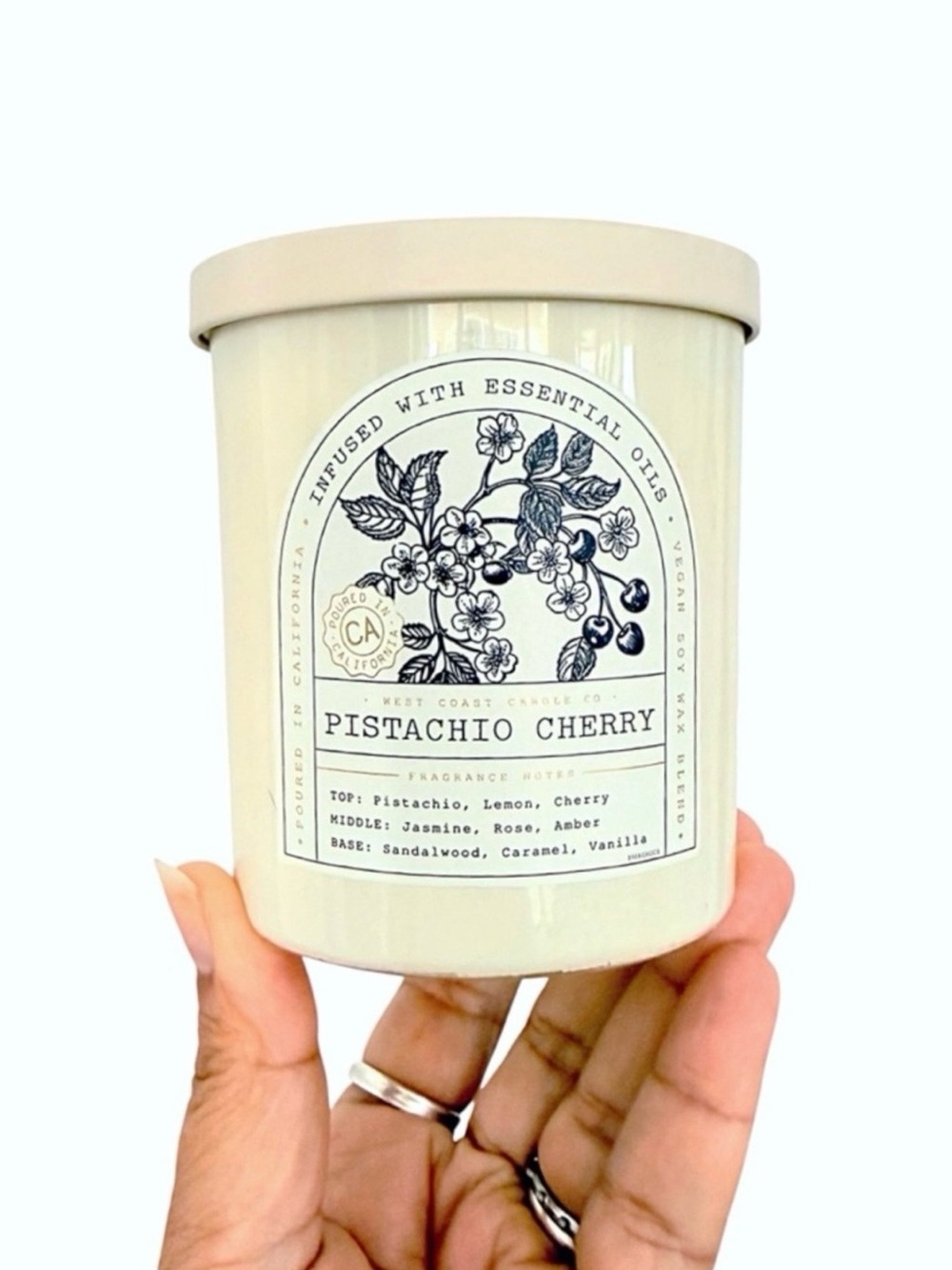Leoben Company Pistachio Cherry Scented Candle - Cream